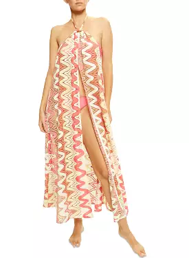 Ramy Brook Neva Dress Deep Rose Chevron Knit