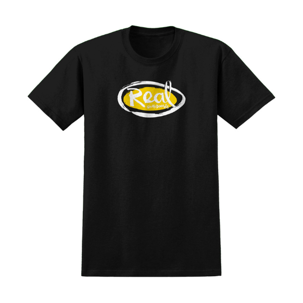 Real Natas Oval T-Shirt - Black Yellow White