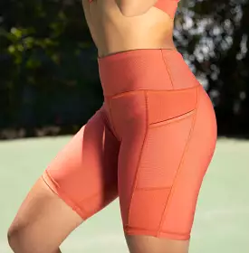 Recycled Poly Biker Shorts in Hotsauce - Over-Time Sportswear