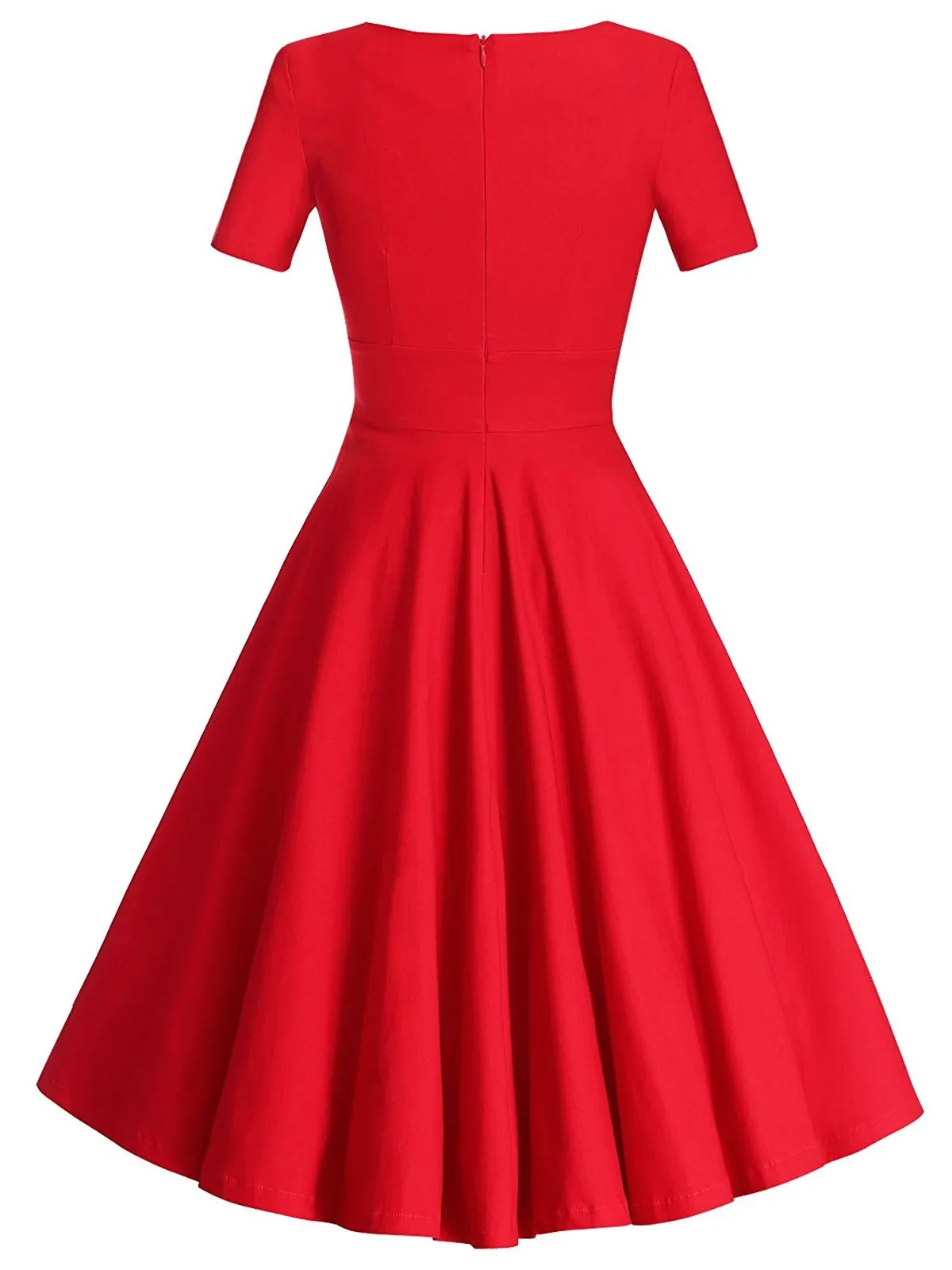 Red 1950s Bow Swing Dress