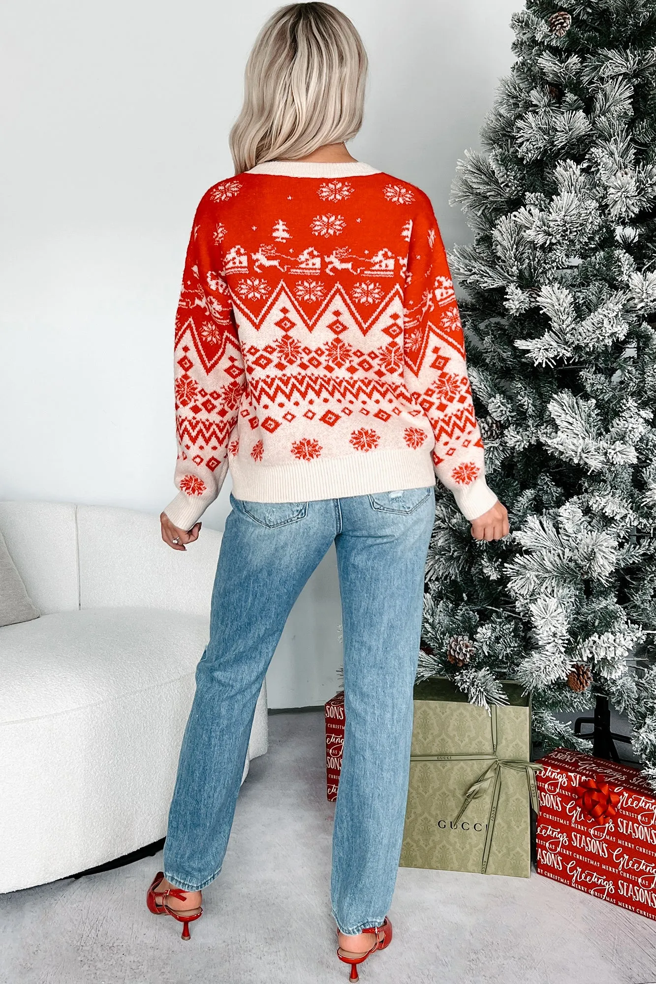 Red North Pole Necessity Fair Isle Holiday Sweater