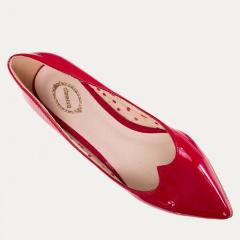 Red Patent Kitten Heel Pumps