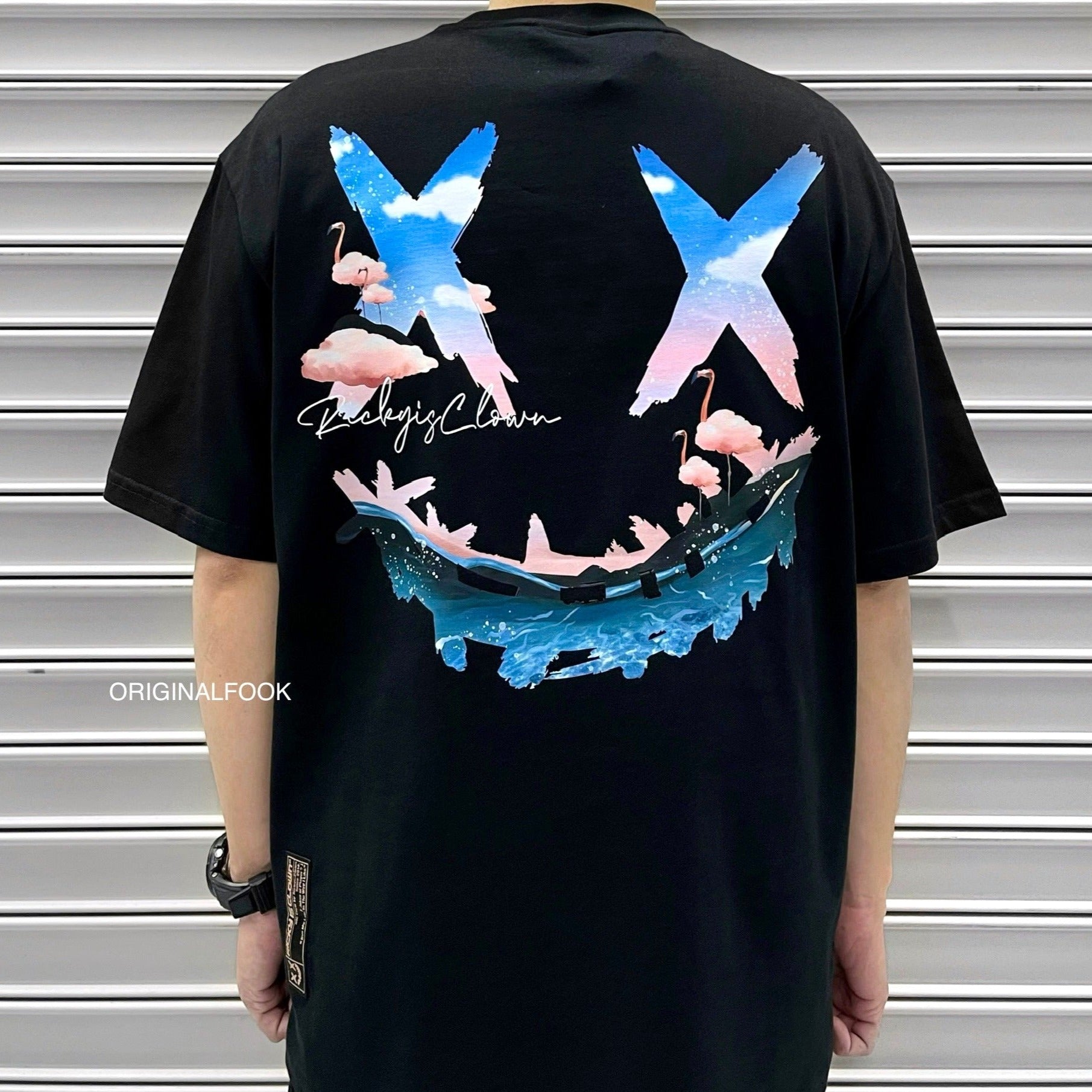 Ricky Clown Flamingo Tee Black (R11220828h-L7)