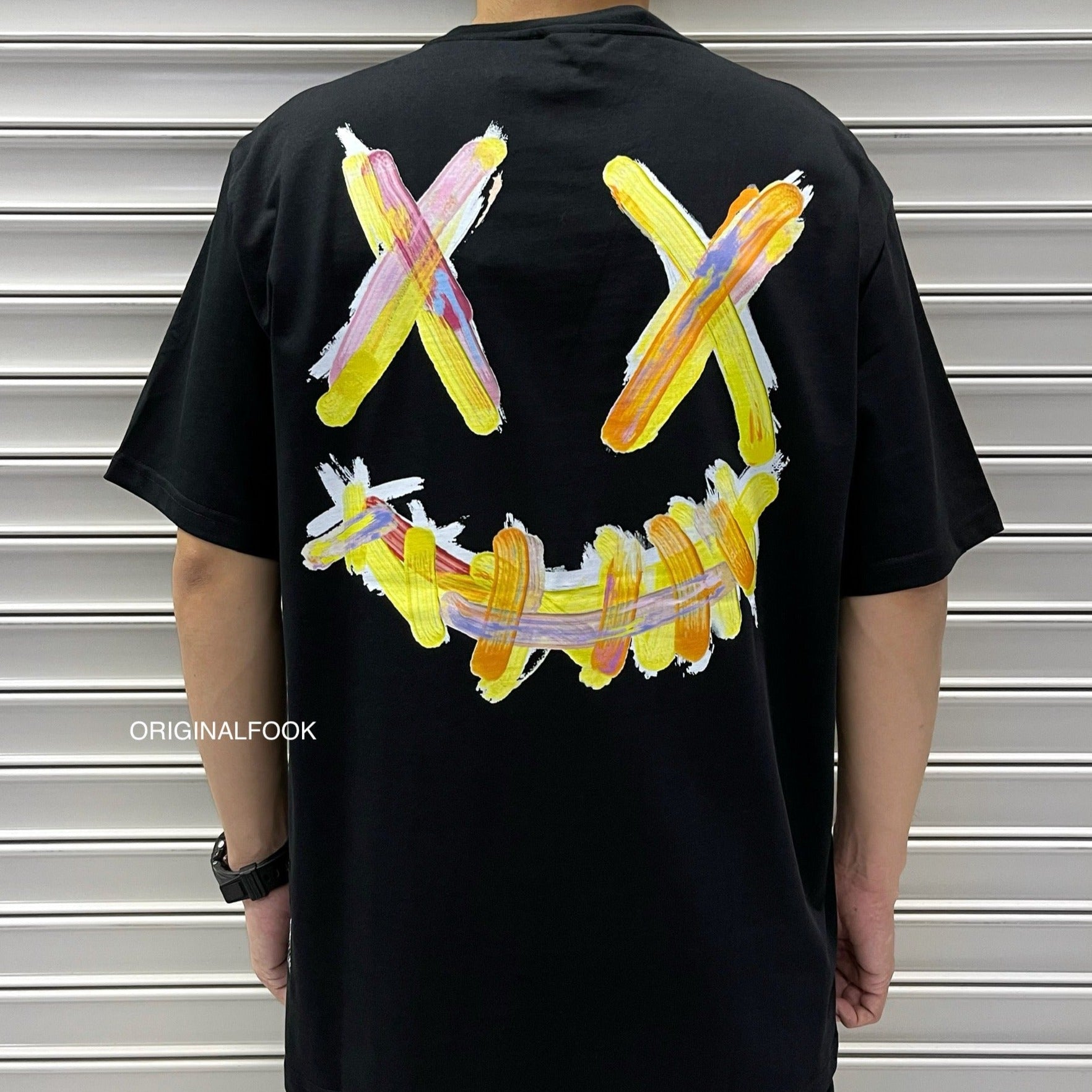 Ricky the Clown Watercolor Smile T-Shirt in Black - RIC Black Smile Tee [R8210430A-KKKK]