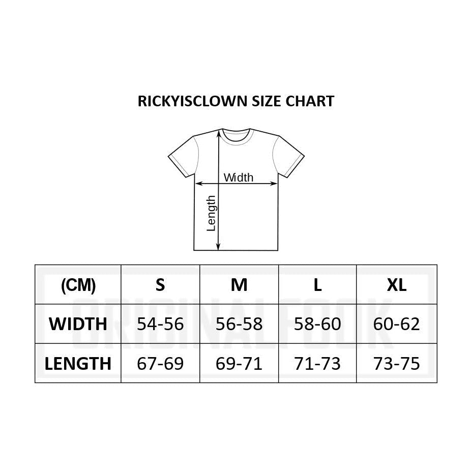 Ricky's Clown Black Yellow Tee with Basic Painting Smiley (R20200506e-YYYY)