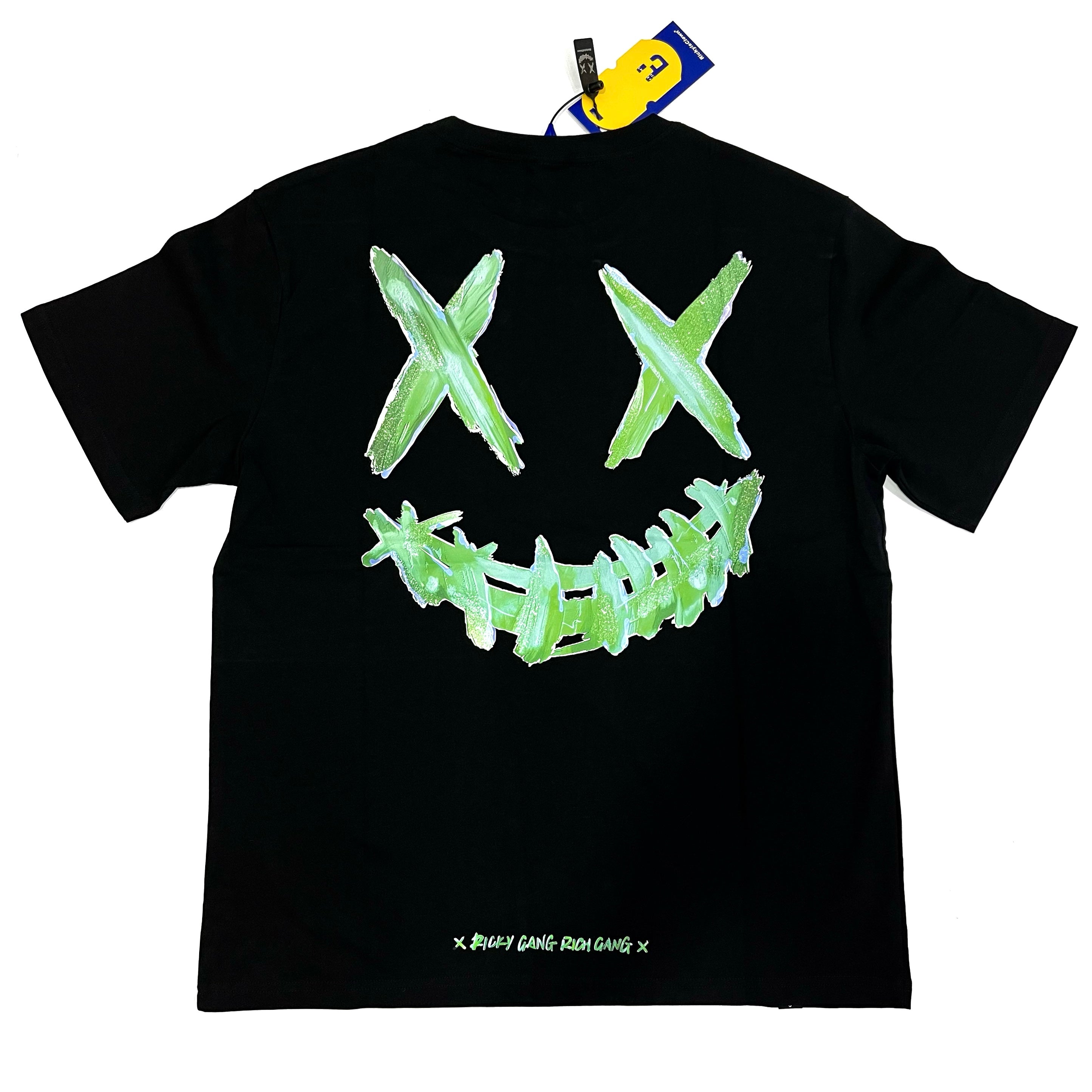 Ricky's Clown Happiness Smiley Black Tee - R2220118a-I5