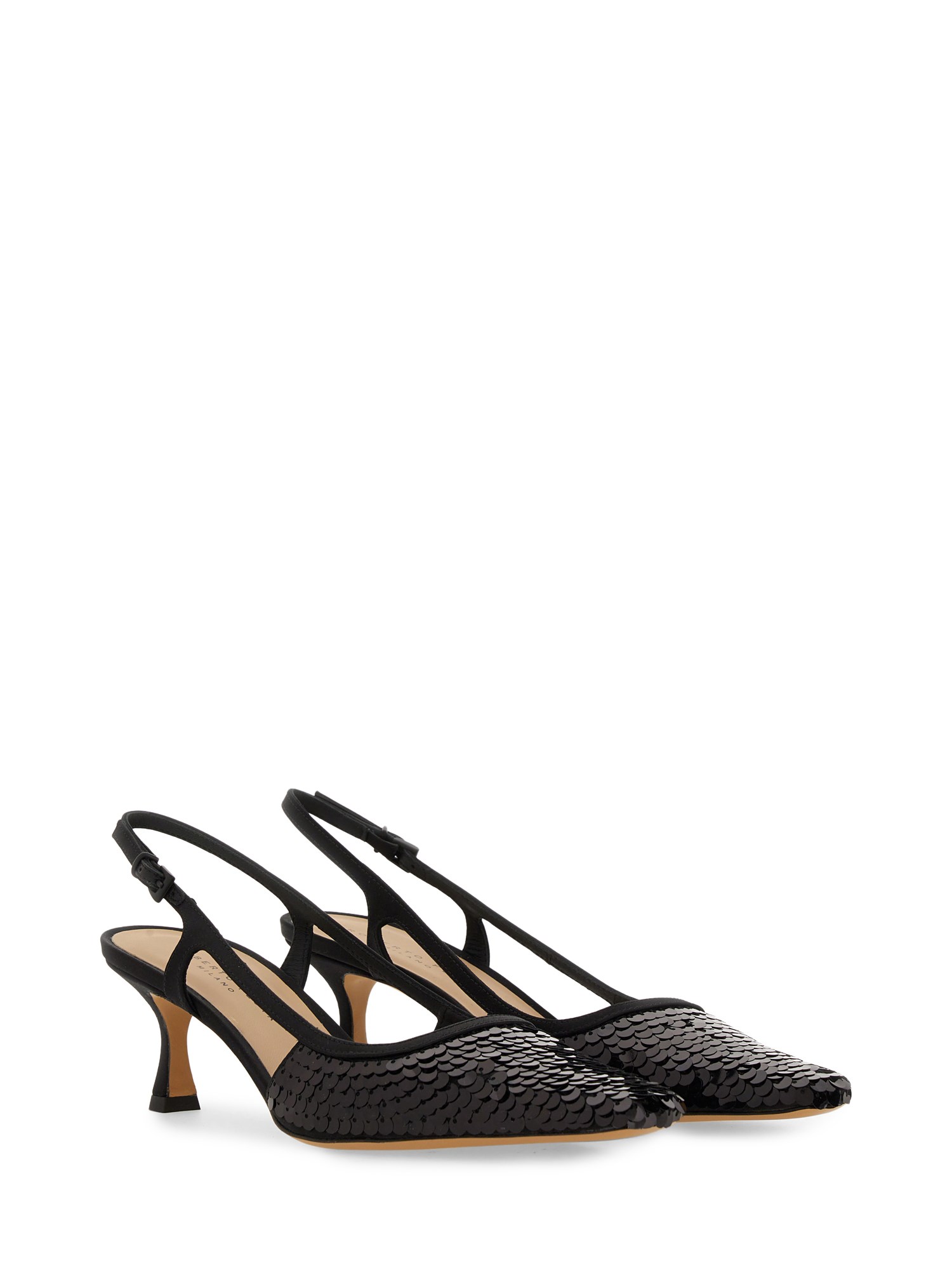 Roberto Festa Siviglia Satin Slingback Shoes with Sequins