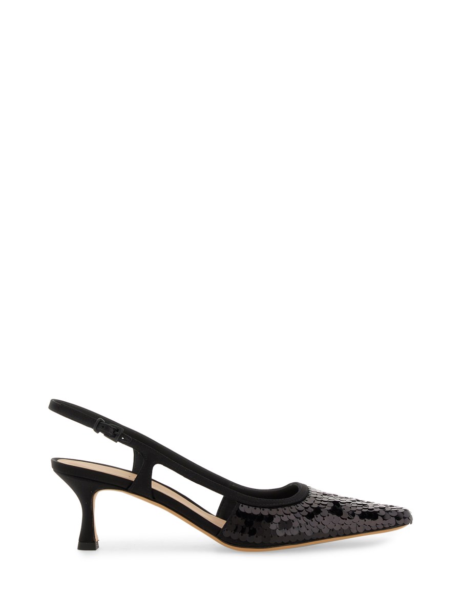 Roberto Festa Siviglia Satin Slingback Shoes with Sequins