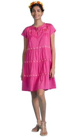 Ro's Garden Isabel Short Dress, Pink Solid → Pink Solid Ro's Garden Isabel Short Dress