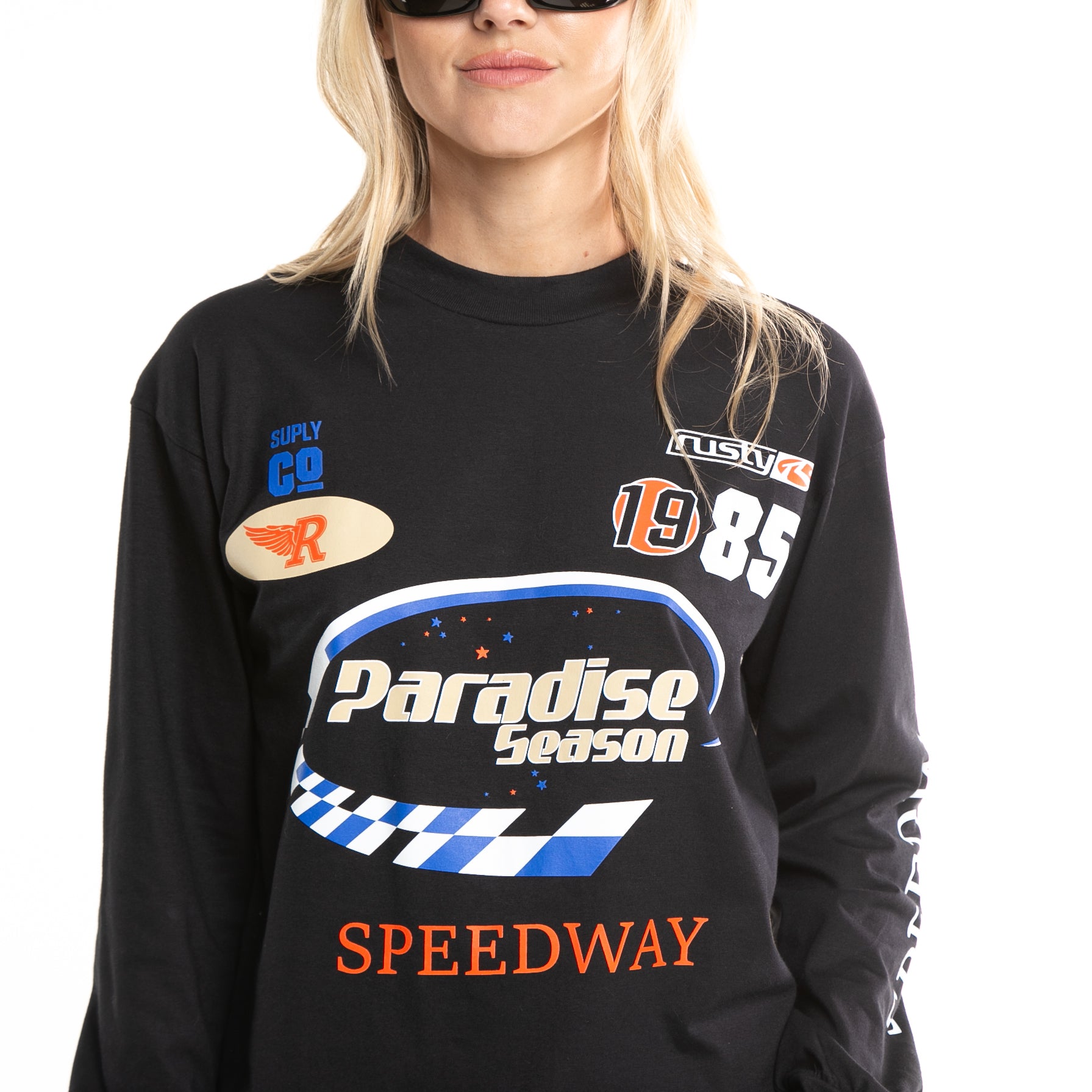 Rusty Paradise Relaxed Long Sleeve Tee - Black