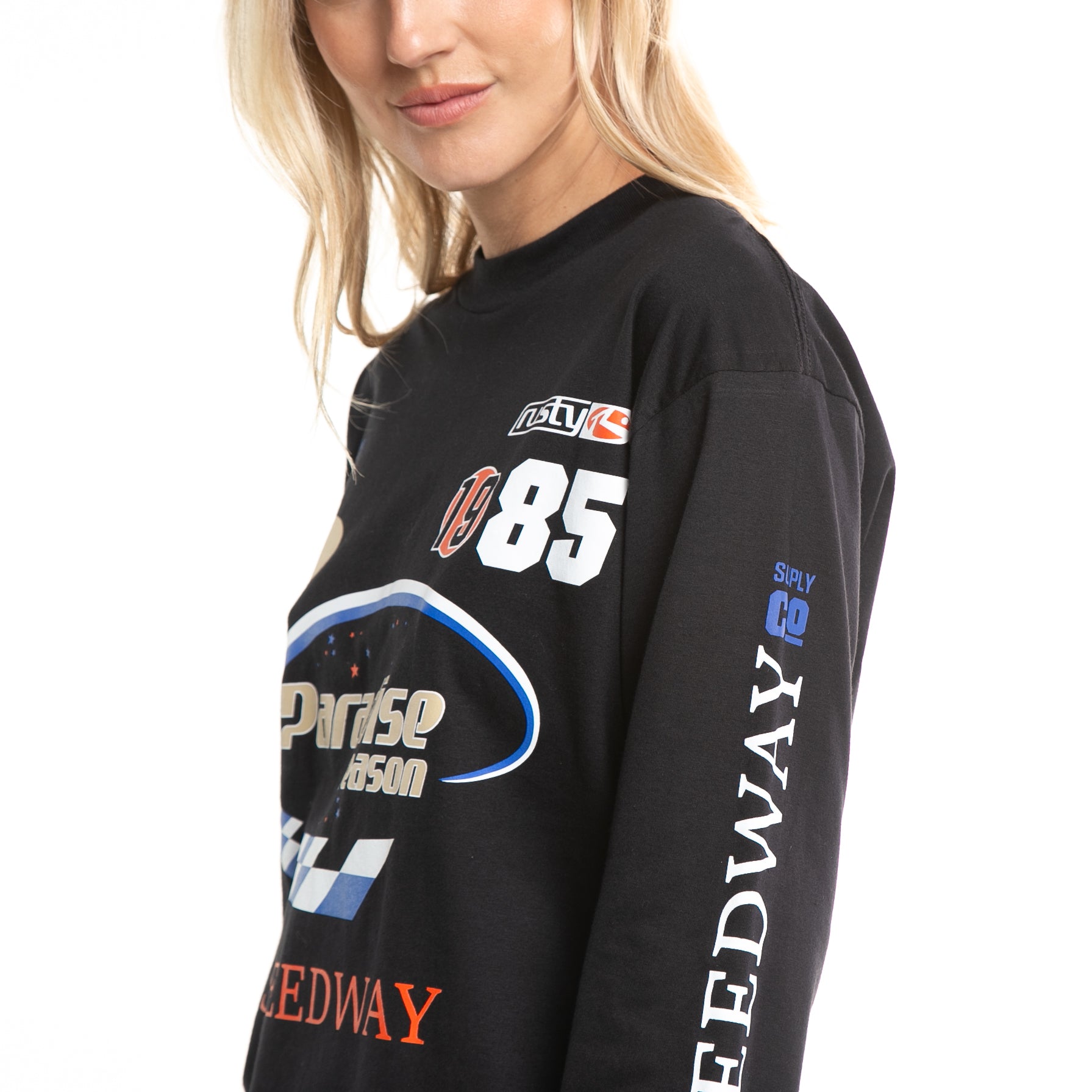 Rusty Paradise Relaxed Long Sleeve Tee - Black