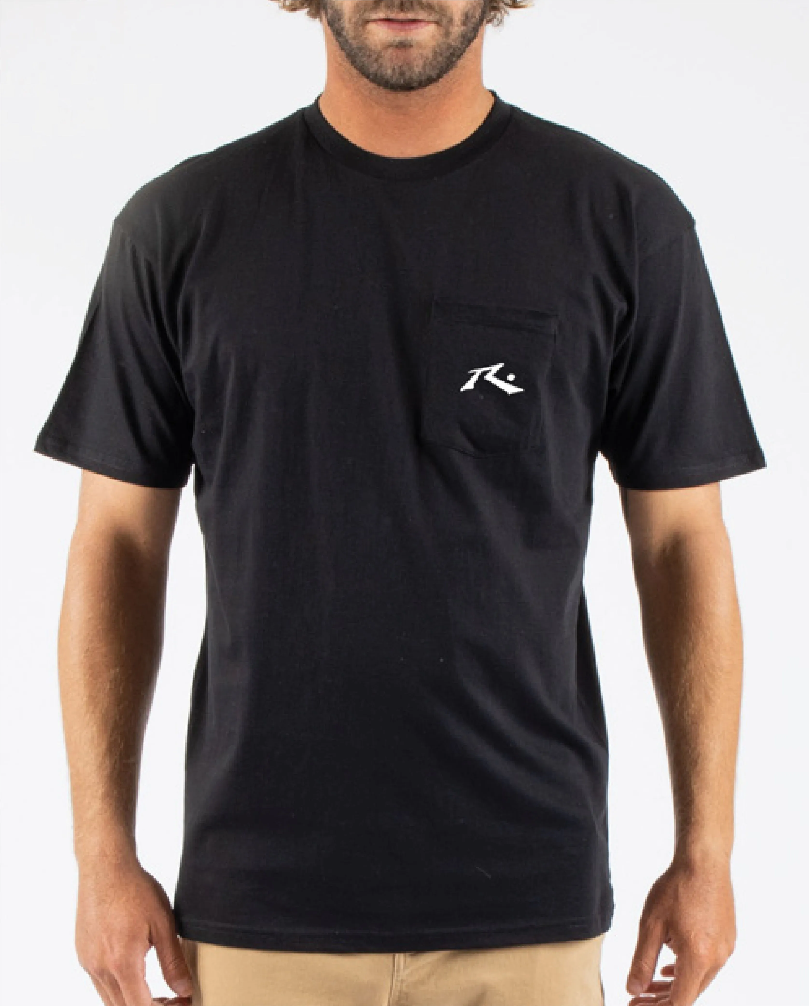 BLACK Rusty USA Base Short Sleeve Pocket Tee