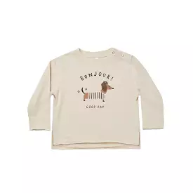 Rylee + Cru Bonjour Raw Edge Long Sleeve Tee