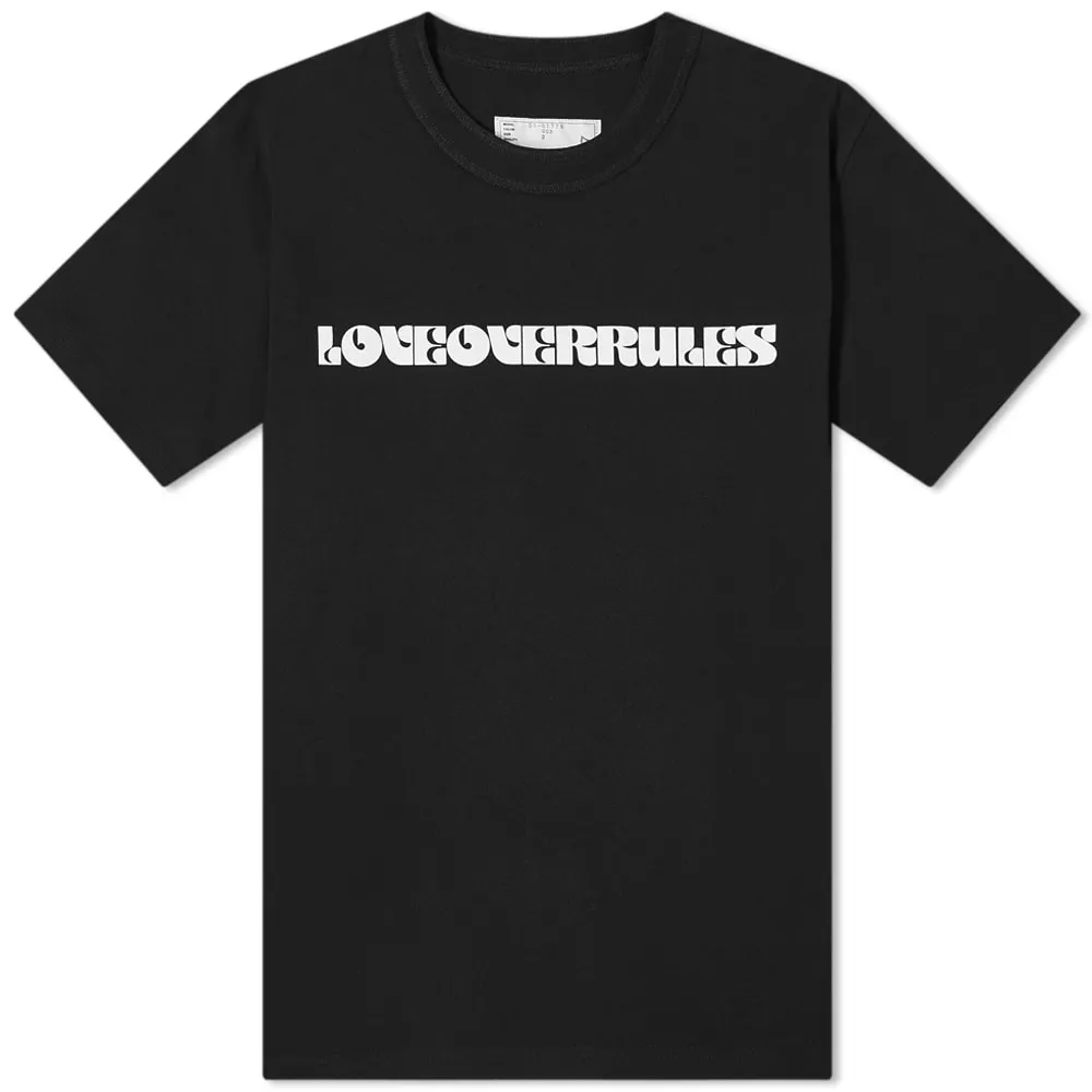 Black White Sacai x Hank Willis Thomas Love Overrules T-Shirt