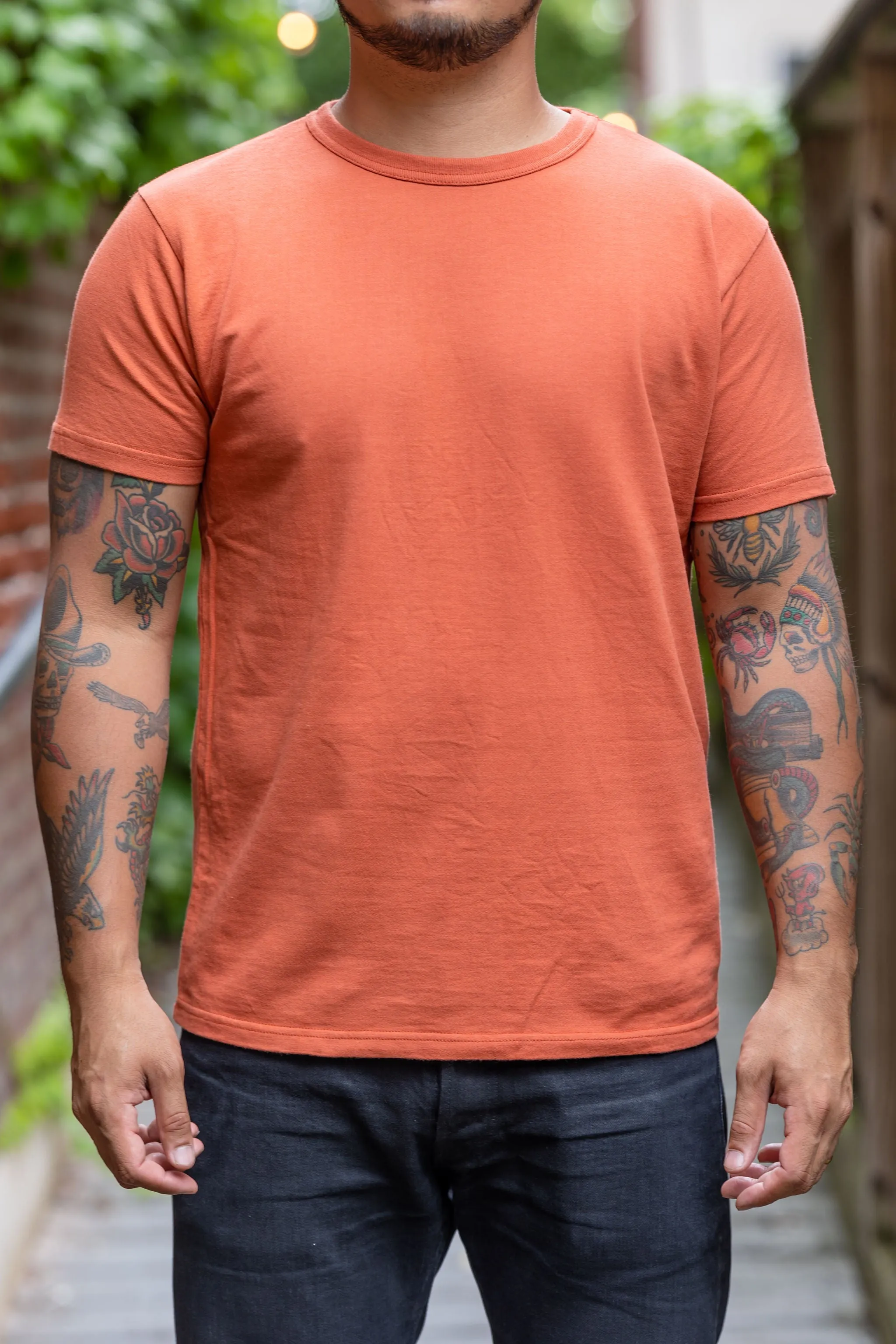 Samurai Orange-Red Ripened Cotton Loopwheel Inlay Solid Tee