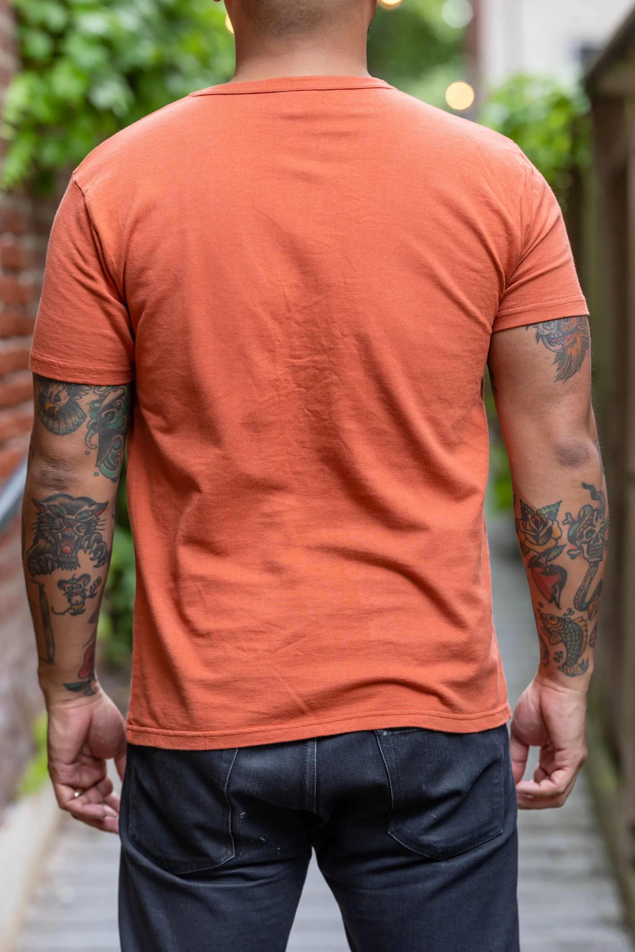 Samurai Orange-Red Ripened Cotton Loopwheel Inlay Solid Tee