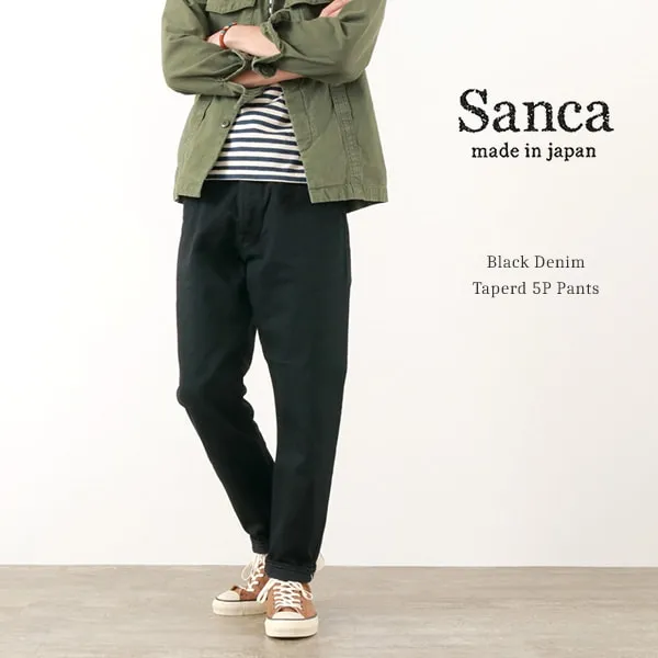 SANCA Casual Black Tapered 5 Pocket Pants