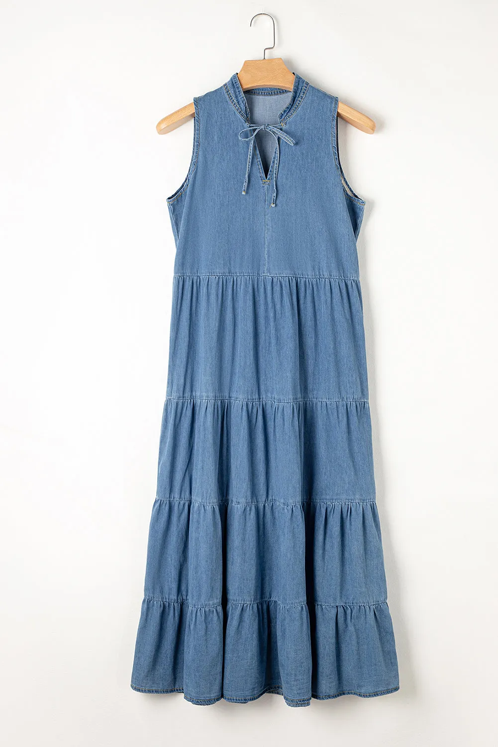 Sleeveless Denim Sari Dress