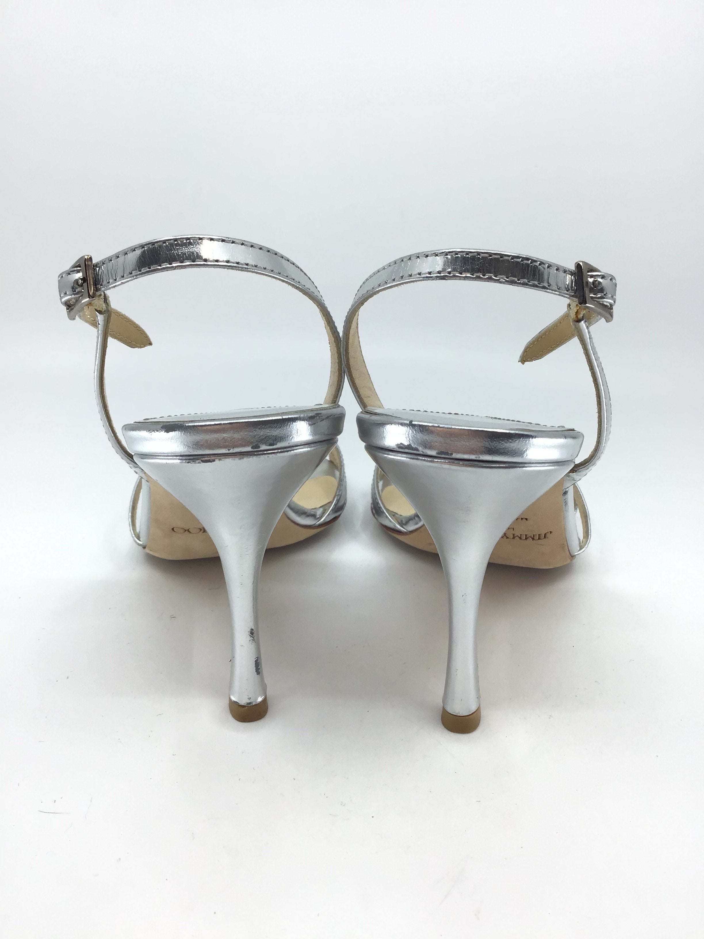 Silver Slingback Shoes by Manolo Blahnik