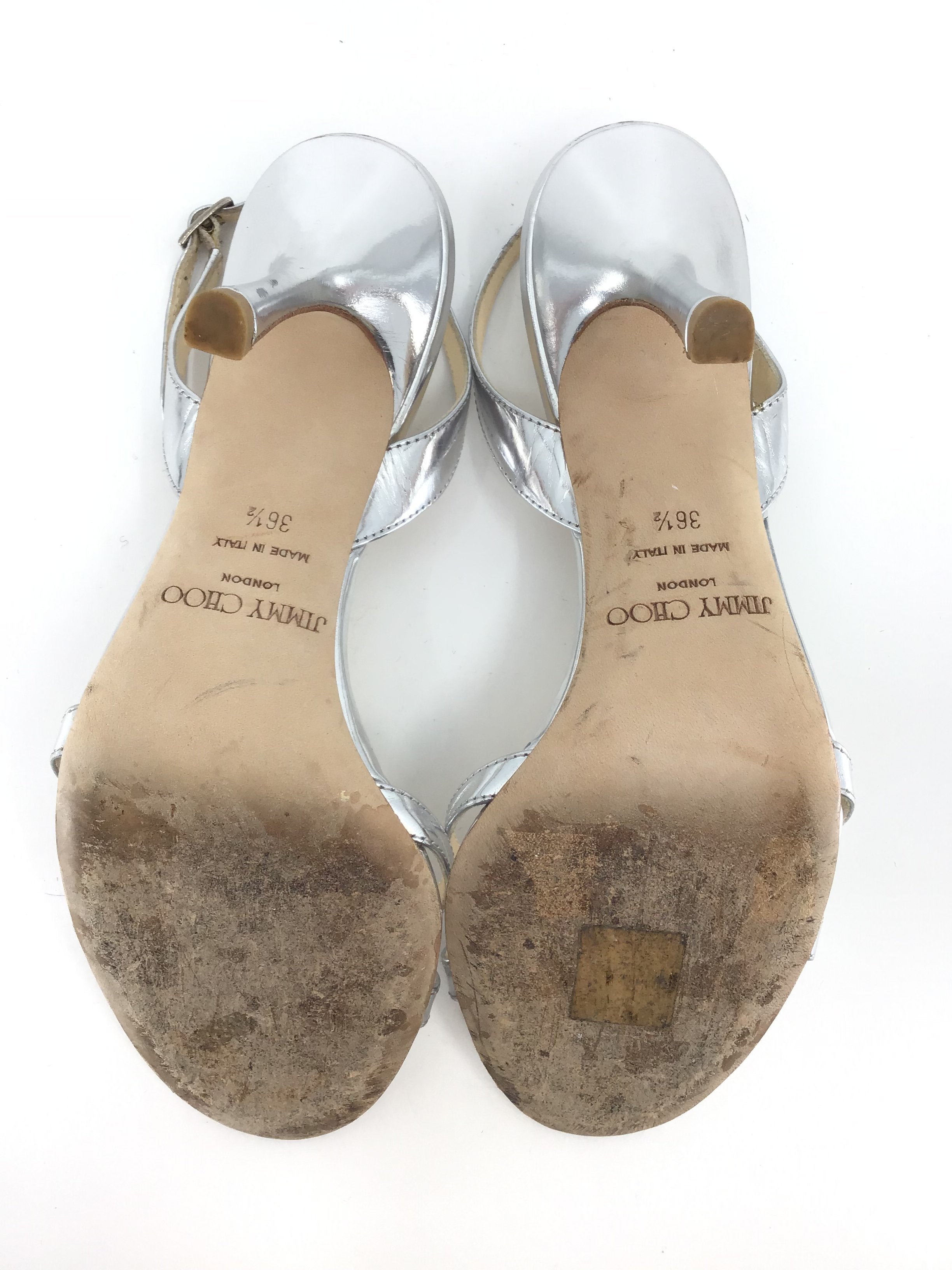 Silver Slingback Shoes by Manolo Blahnik