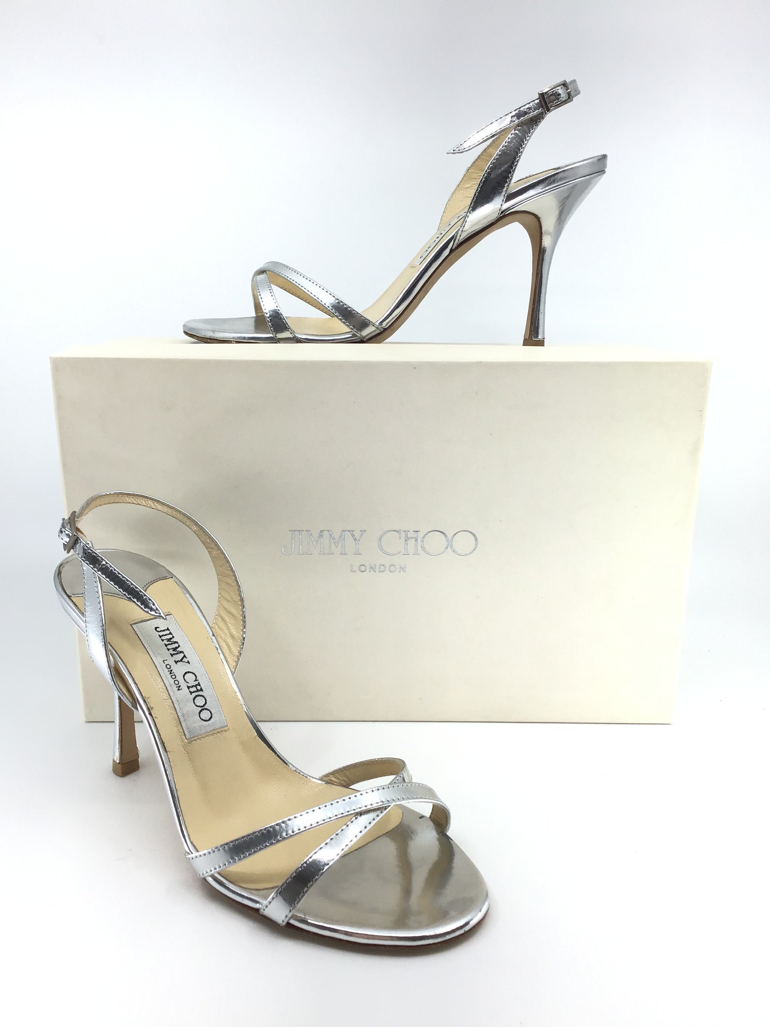 Silver Slingback Shoes by Manolo Blahnik