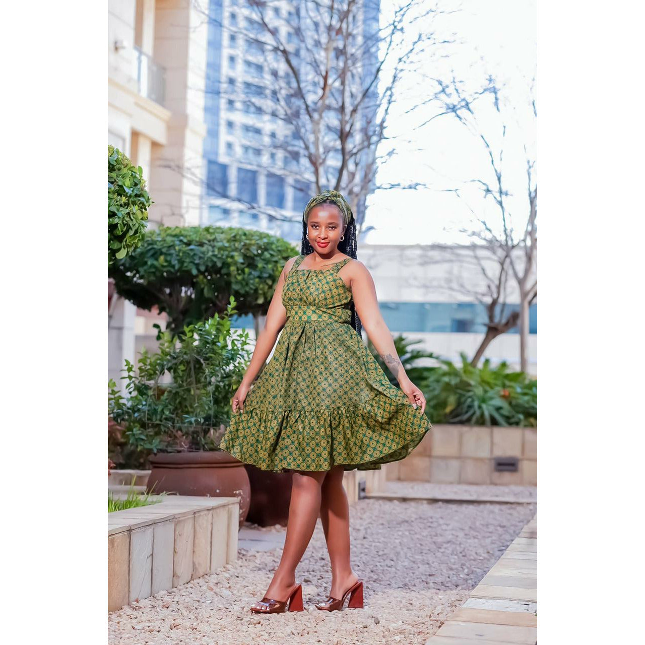 Sleeveless Ankara Dress