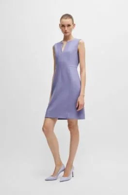 Notch Neckline Sleeveless Dress