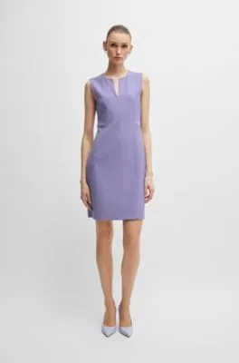 Notch Neckline Sleeveless Dress