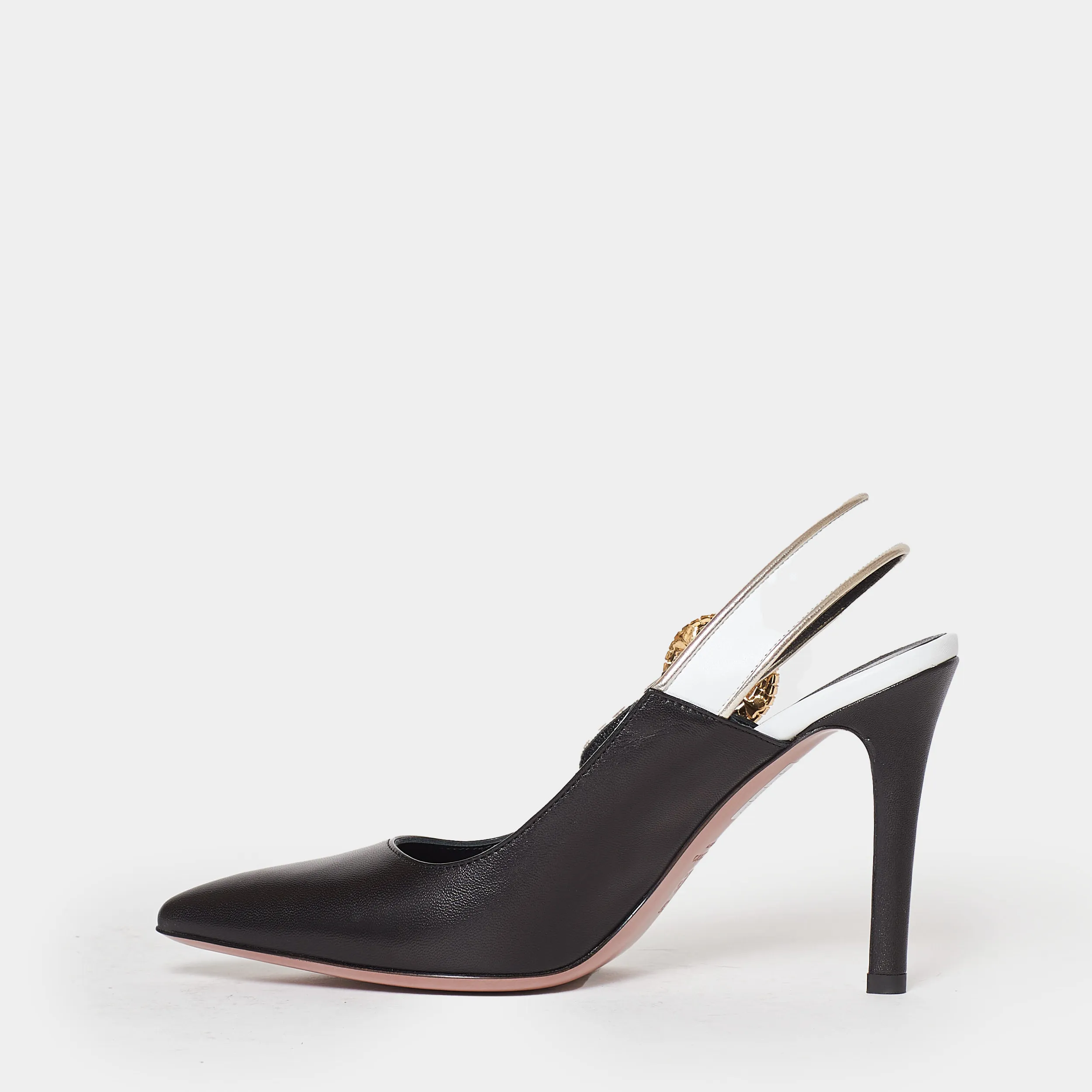 Black nappa slingback