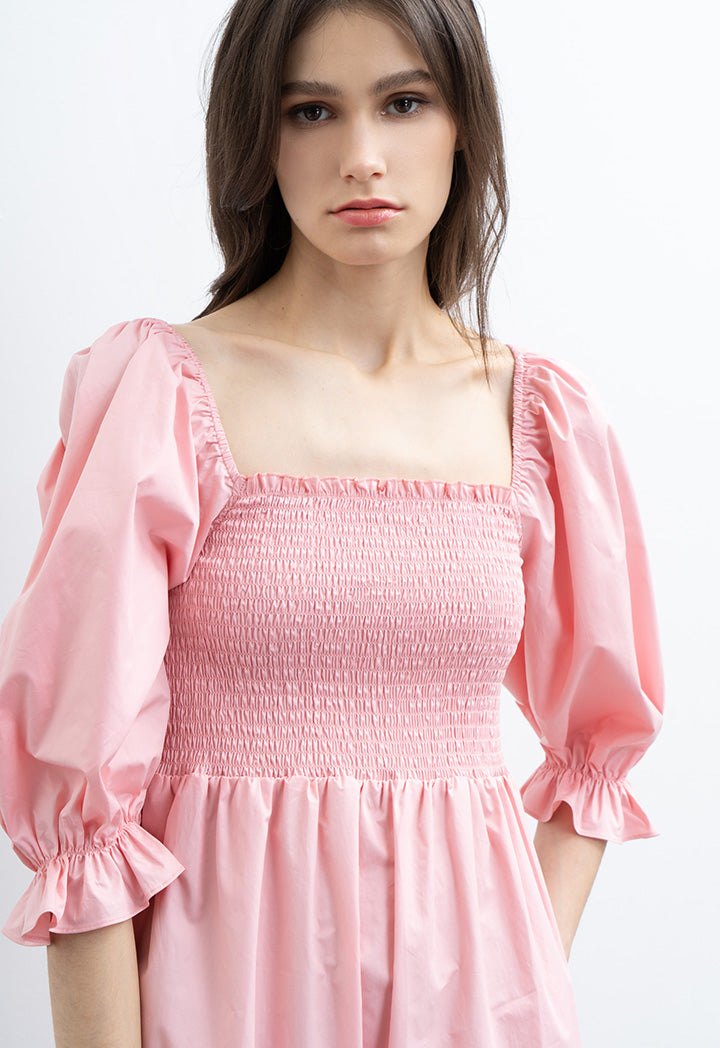 Smocked Off-Shoulder Dress