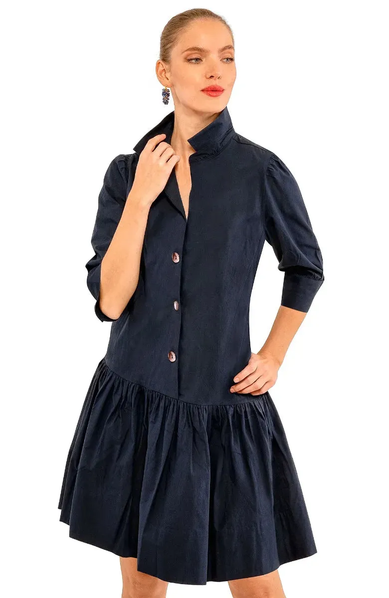 Navy Solid Dress - Sweet Style