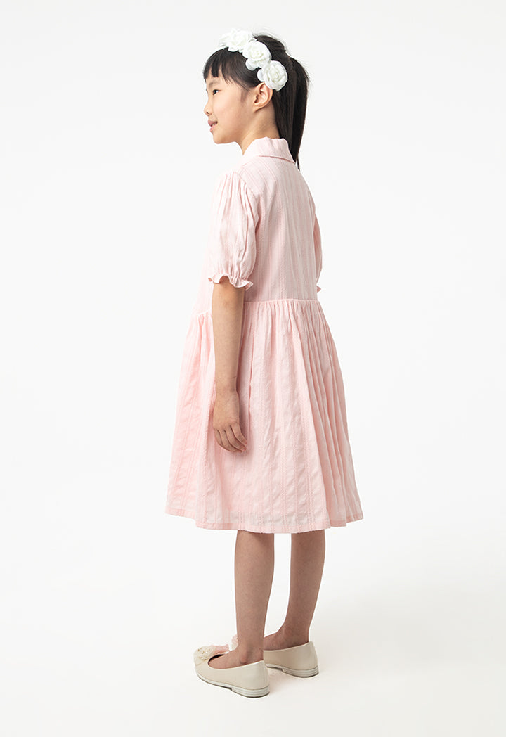 Solid Collared Drop Waist Dress.