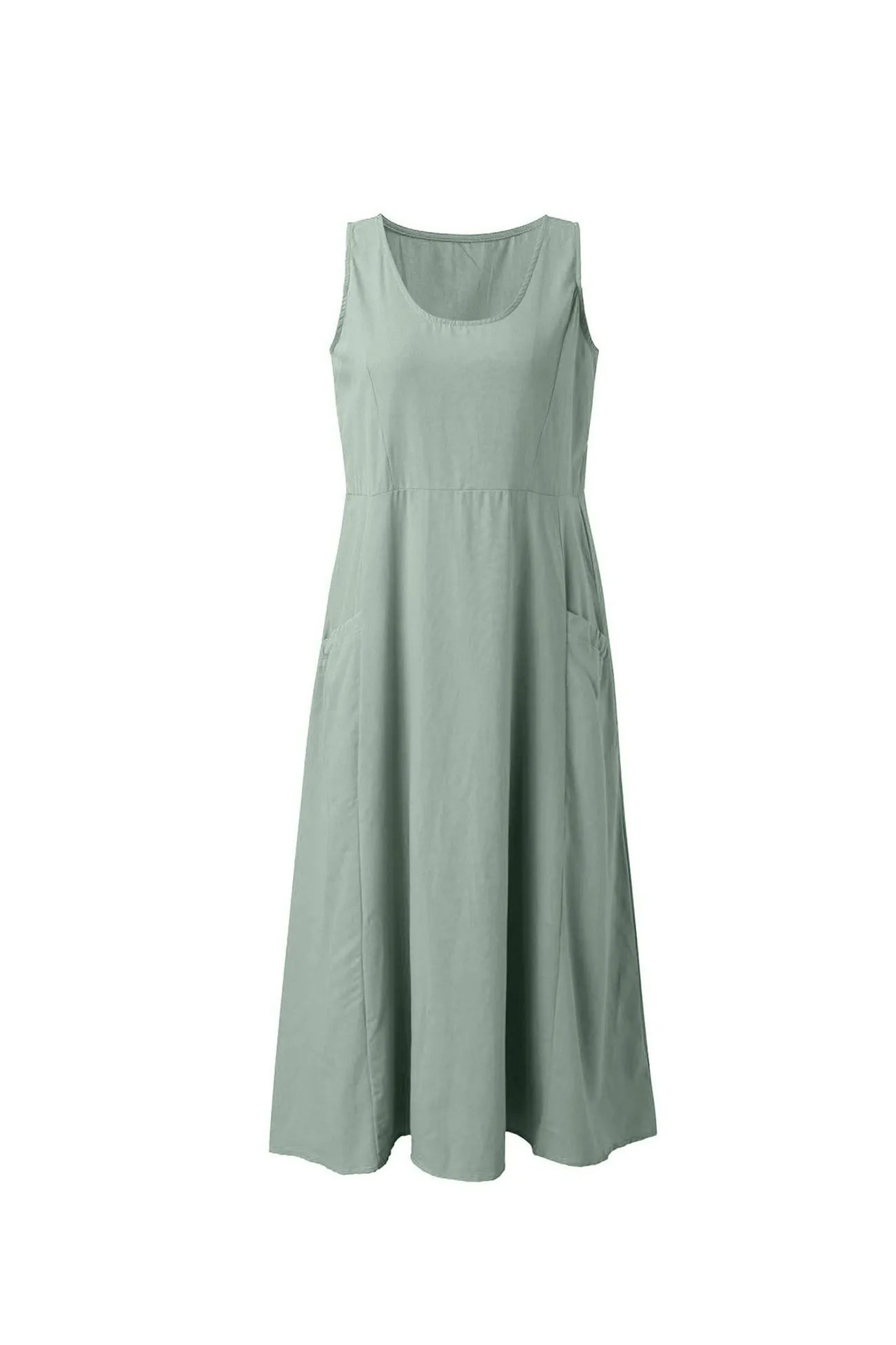 Women's Solid Color Pocket Tank Dress