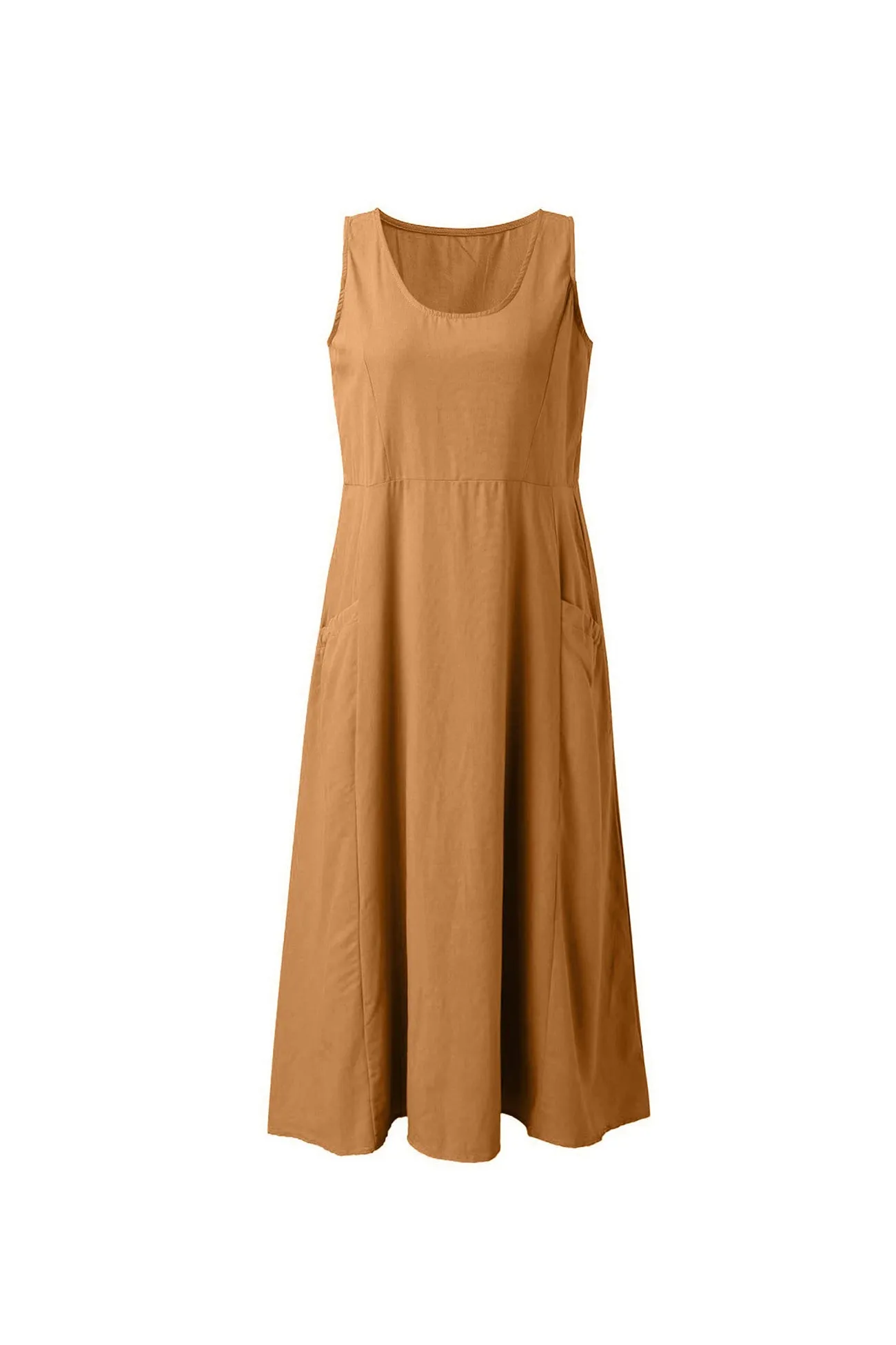 Women's Solid Color Pocket Tank Dress