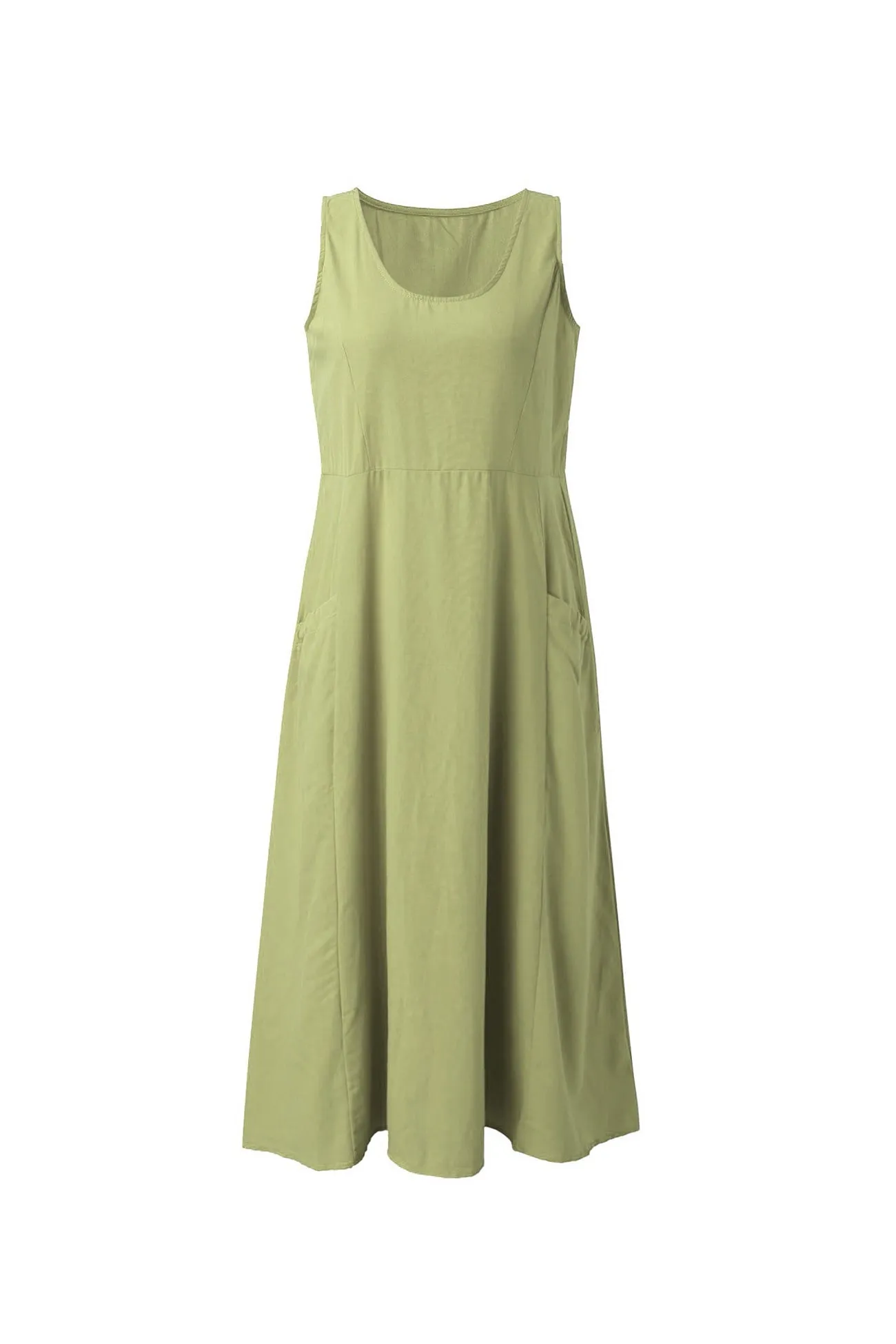 Women's Solid Color Pocket Tank Dress