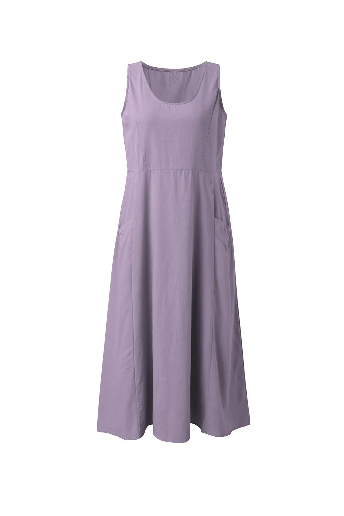 Women's Solid Color Pocket Tank Dress