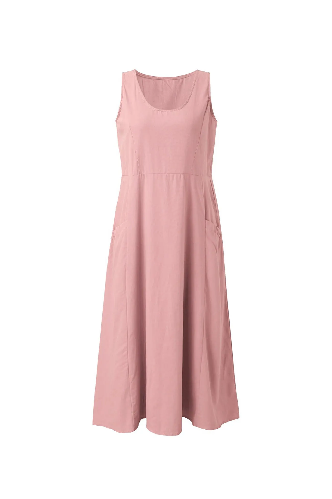 Women's Solid Color Pocket Tank Dress