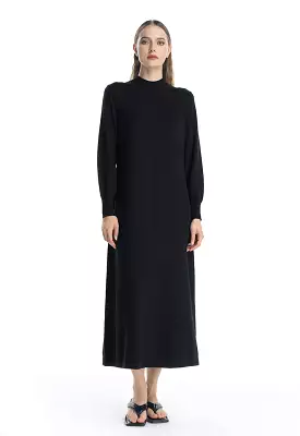 Solid Knit Maxi Winter Dress