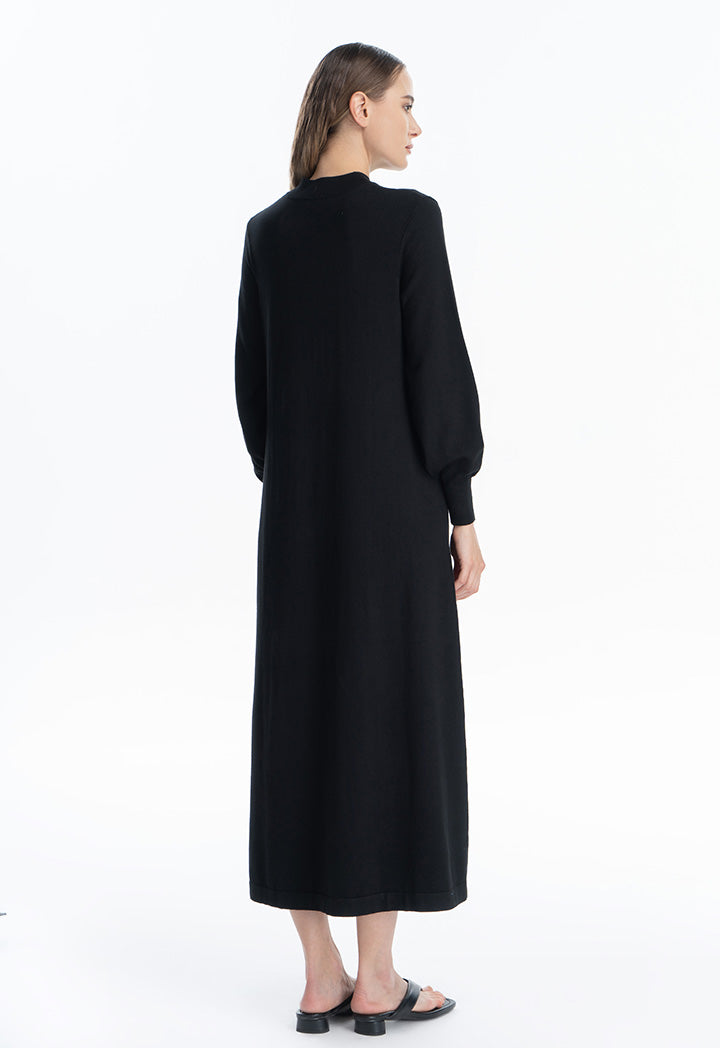 Solid Knit Maxi Winter Dress