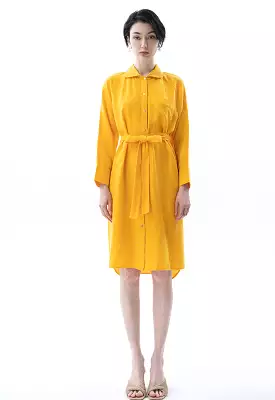 Solid Linen Midi Dress - Shop Now 