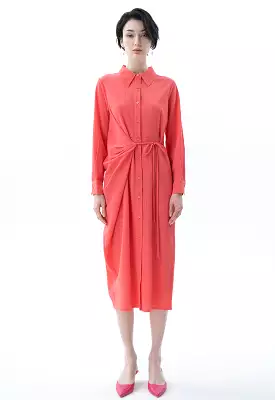 Solid Self Tie Dress