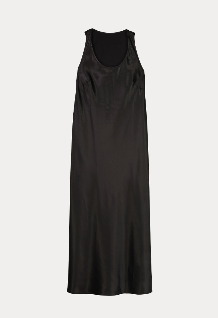 Solid Sleeveless Maxi Dress