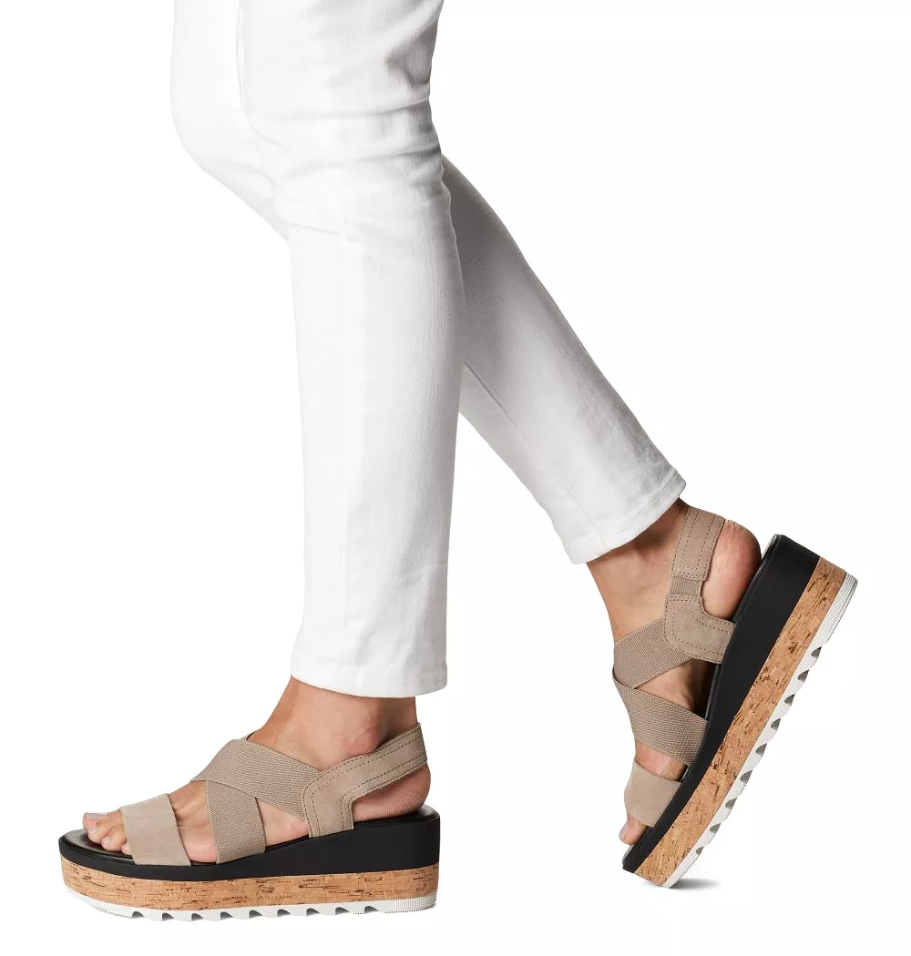 'Sorel' women's flatform slingback - taupe / sea salt