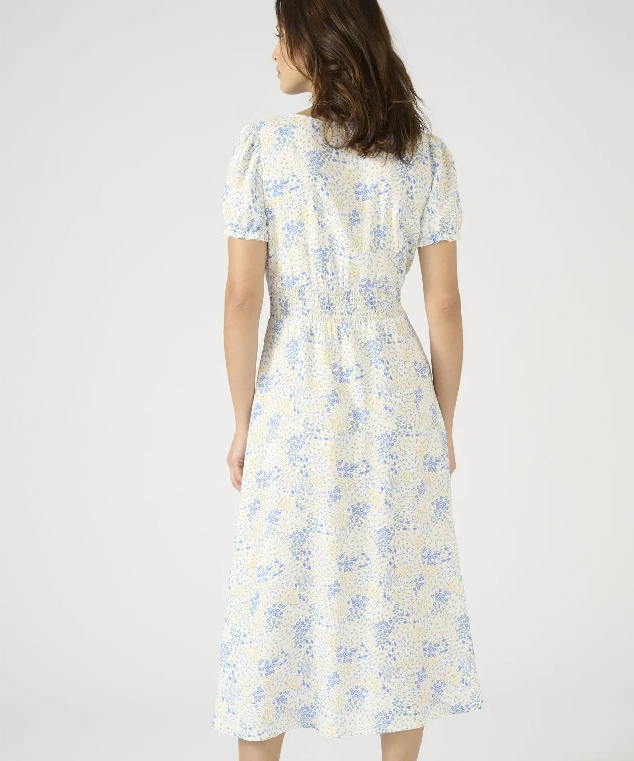 Printed Tea Dress with Stretch Waist