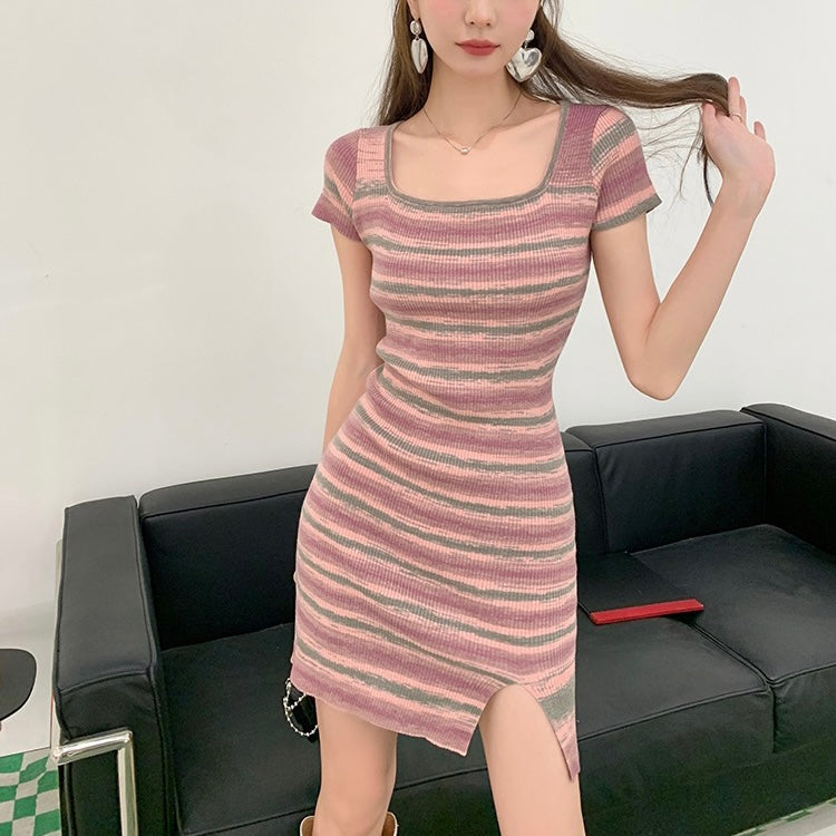 Stripe Square Neck Dress