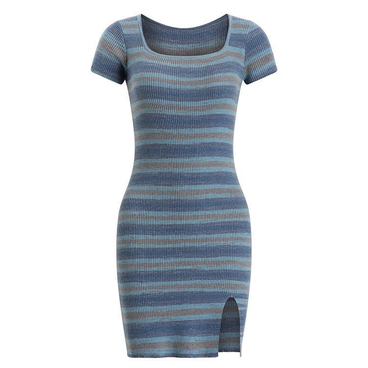 Stripe Square Neck Dress