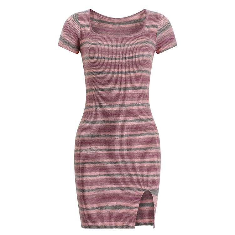 Stripe Square Neck Dress