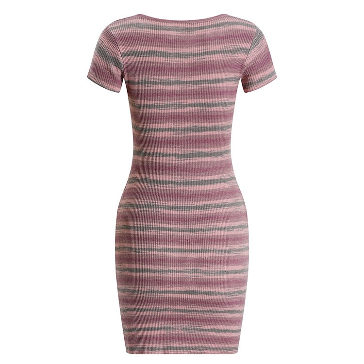 Stripe Square Neck Dress