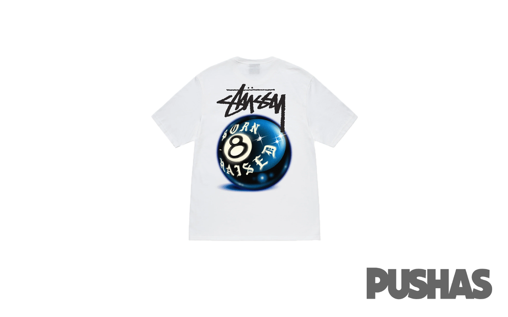 Stussy Born X Raised 8 Ball T-Shirt in White