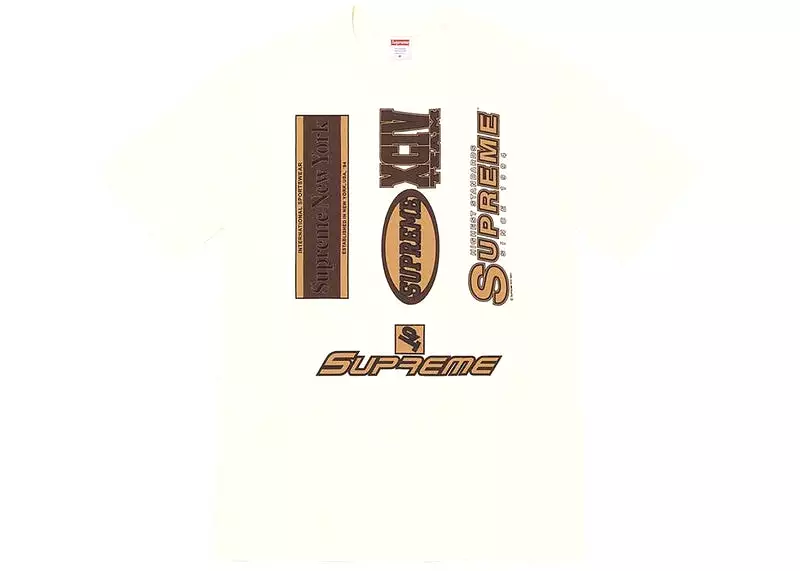 Supreme Multi Logos T-Shirt Natural